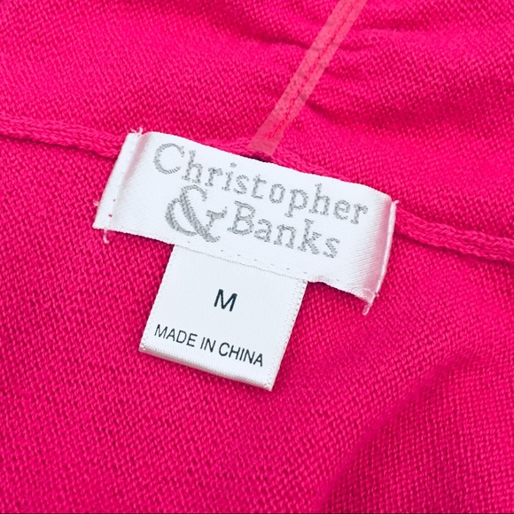 Christopher & Banks Cardigan Hot Pink Size Medium - Picture 5 of 7